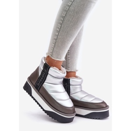 Botas baixas para neve com sola grossa D.Franklin DFSH371010 prata cinza 1