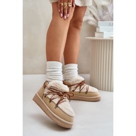 Botas de neve com plataforma baixa e pele D.Franklin DFSH370011 Bege 2 Botas de neve com plataforma baixa e pele D.Franklin DFSH370011 Bege 2