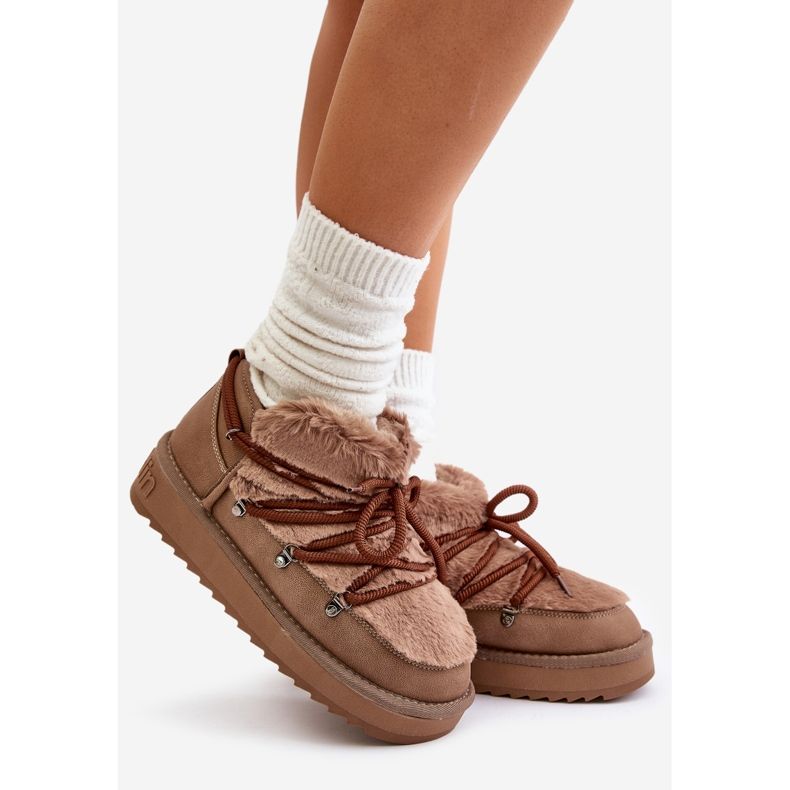 Botas de neve com plataforma baixa e pele D.Franklin DFSH370011 Marrom castanho 1 Botas de neve com plataforma baixa e pele D.Franklin DFSH370011 Marrom castanho 1