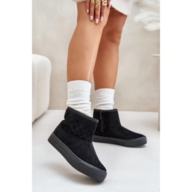Botas de neve com zíper isolado com pele Big Star OO274A522 pretas preto 2
