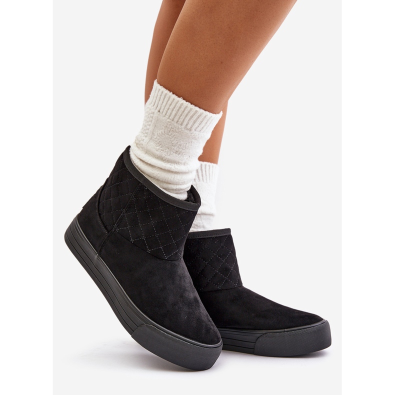 Botas de neve com zíper isolado com pele Big Star OO274A522 pretas preto 1