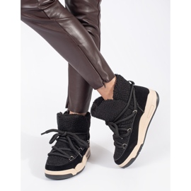 Seastar Botas de neve femininas negras com sola grossa preto 2 Seastar Botas de neve femininas negras com sola grossa preto 2