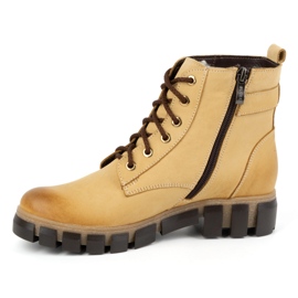 Olivier Botas femininas de couro, isoladas, 373BB, bege 1