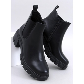 Botas Ledeck Black Pu Chelsea com salto largo preto 1