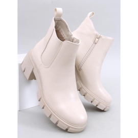 Botas Chelsea de salto largo Ledeck Beige Pu bege 1