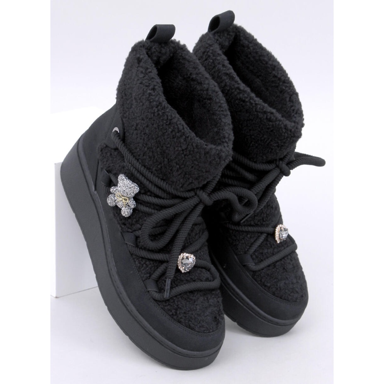 Botas de neve Remati pretas com shearling preto 1