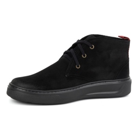Sapatos masculinos de couro Chukka KAMPOL 109/35 Sw, pretos 1