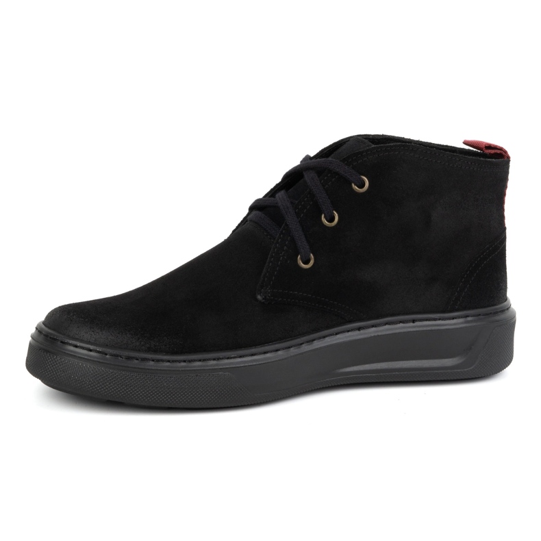Sapatos masculinos de couro Chukka KAMPOL 109/35 Sw, pretos 1