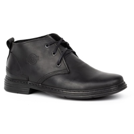 Polbut Botas masculinas de couro sem isolamento 191D, pretas preto 2
