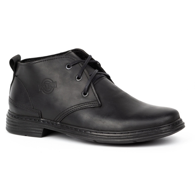 Polbut Botas masculinas de couro sem isolamento 191D, pretas preto 2