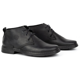 Polbut Botas masculinas de couro sem isolamento 191D, pretas preto 3