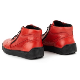 Kampol Sapatos de homem em pele isolada 120KAM vermelho 4