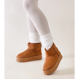 Botas de neve casuais marrons com plataforma alta da Thaisa castanho 1