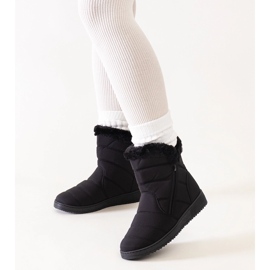 Botas de neve pretas decoradas com pele Khit preto 1