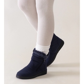 Botas de neve azul marinho decoradas com pele Khit 1