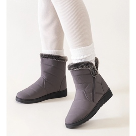 Botas de neve cinza decoradas com pele Khit 1 Botas de neve cinza decoradas com pele Khit 1