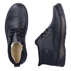 Botins impermeáveis ​​de couro, sapatos masculinos com isolamento, pretos Rieker B0347-00 2