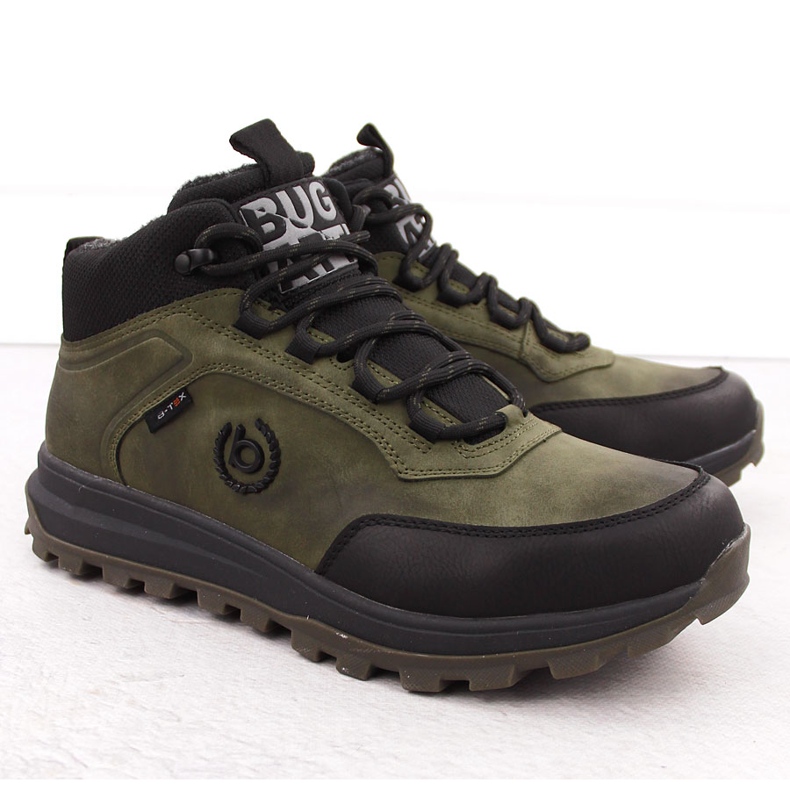 Botas masculinas impermeáveis de couro com isolamento verde Bugatti OO153053 1 Botas masculinas impermeáveis de couro com isolamento verde Bugatti OO153053 1