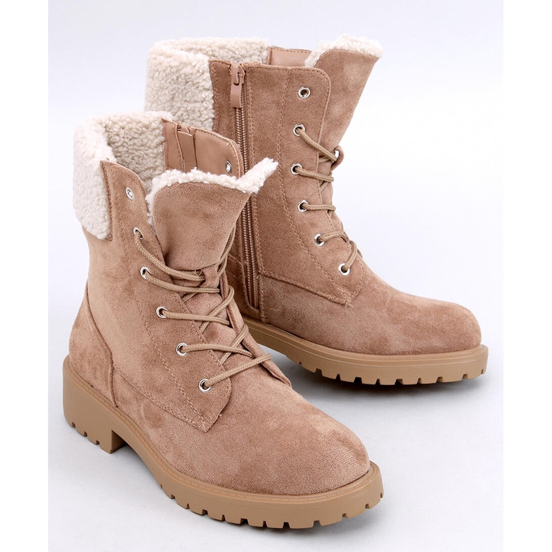 Botins com cadarço Barkoi Camel castanho 1
