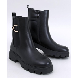Regane Botas Chelsea pretas de cano alto preto 1