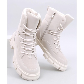 Botins isolados com cadarço Torey White bege 1