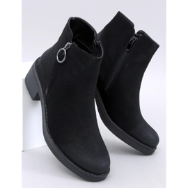 Levere Botins de salto baixo em nobuck preto 1