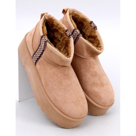 Botas curtas de neve na plataforma Weyan Camel castanho 1