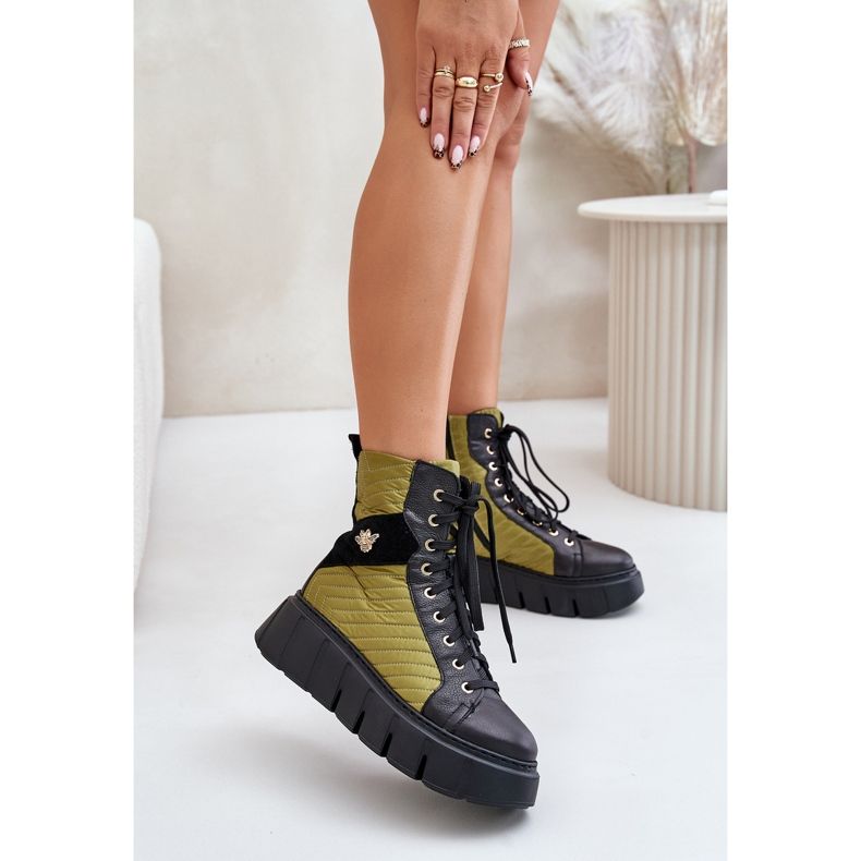 Botins de couro na plataforma Maciejka 06751-01 Preto 2