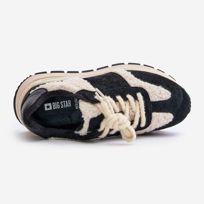 Tênis feminino de couro isolado Big Star OO274A318 HI-POLY System preto 2