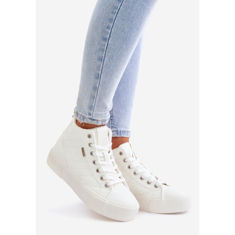 Tênis feminino isolado com costura Big Star OO274A479 branco 1