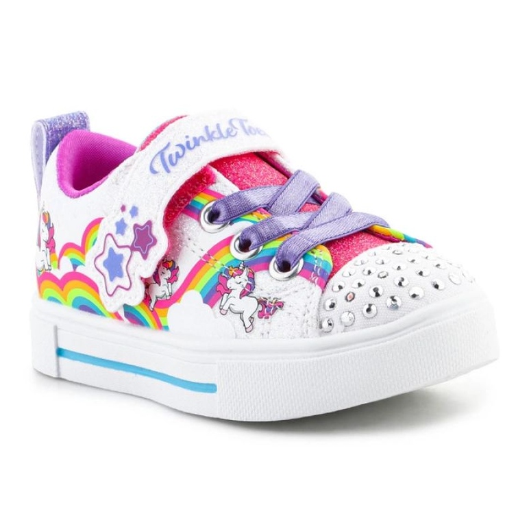 Sapatos Skechers S-Lights Girls Twinkle Sparks Jumpin Clouds 314809N-WMLT branco 1