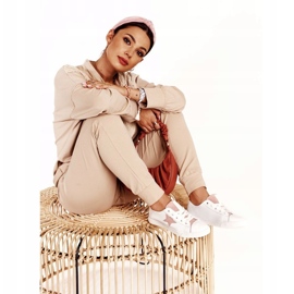 Big Star Tênis femininos com uma estrela grande dd274691 branco e rosa 4