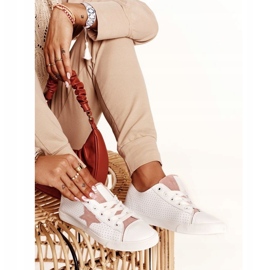 Big Star Tênis femininos com uma estrela grande dd274691 branco e rosa 6