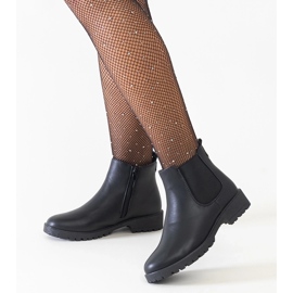 Botins casuais clássicos pretos feitos de couro ecológico Salara 1