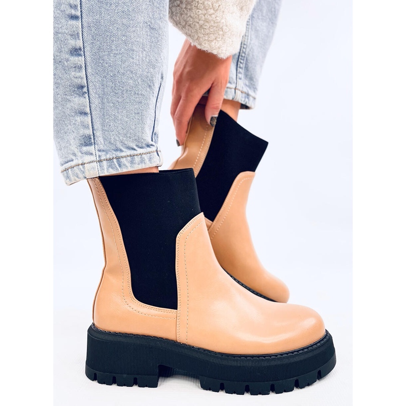 Botas Chelsea com cano alto Cillo Camel marrom 1