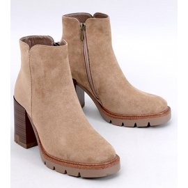 Botins de salto alto com protetor Paratto Khaki bege 1