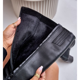 Sergio Leone KZ230-S Botas de salto alto com isolamento de couro, pretas preto 2