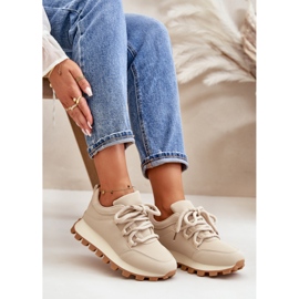 Calçados esportivos: Tênis com plataforma em couro ecológico, bege 6 Calçados esportivos: Tênis com plataforma em couro ecológico, bege 6