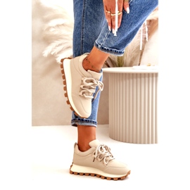 Calçados esportivos: Tênis com plataforma em couro ecológico, bege 4 Calçados esportivos: Tênis com plataforma em couro ecológico, bege 4