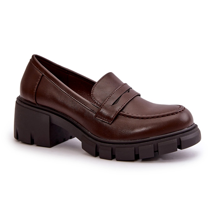 Cm Paris Sapatos femininos de salto baixo em couro ecológico, marrom escuro 3