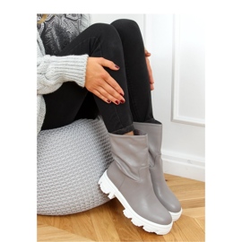 Botins cinza com cano reto QT19P Cinza - Inello 2