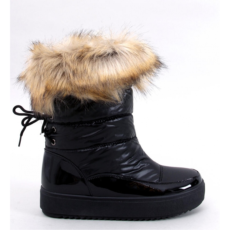 Mastro Botas de neve pretas com pele preto 1