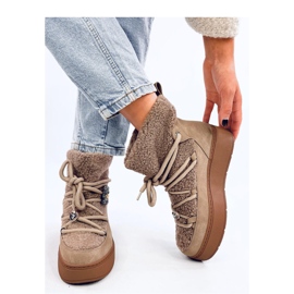 Botas de neve cáqui com shearling castanho 2 Botas de neve cáqui com shearling castanho 2