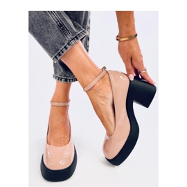 Bombas cáqui de salto largo bege 1