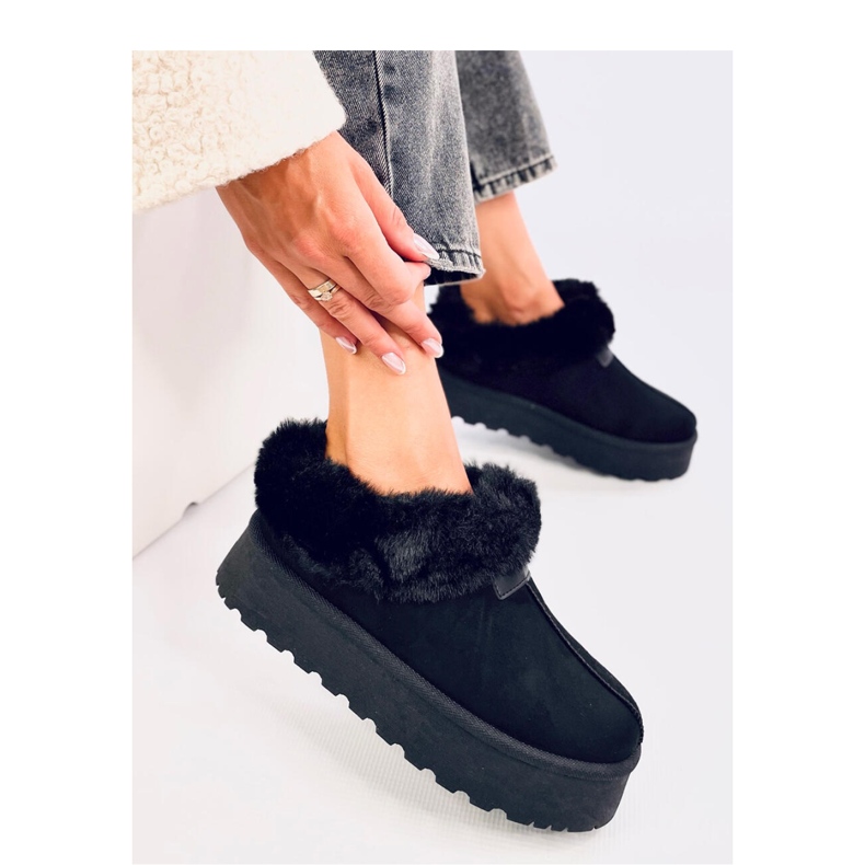 Botas de neve pretas com pelo preto 2 Botas de neve pretas com pelo preto 2