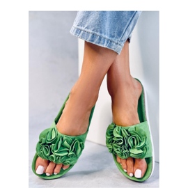 Sandália Chinelos com flores Verde 1