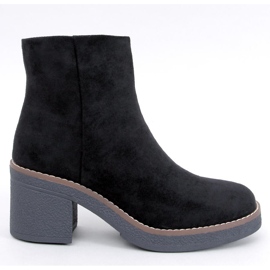Eliza Botins de camurça pretos com salto largo - Inello 1