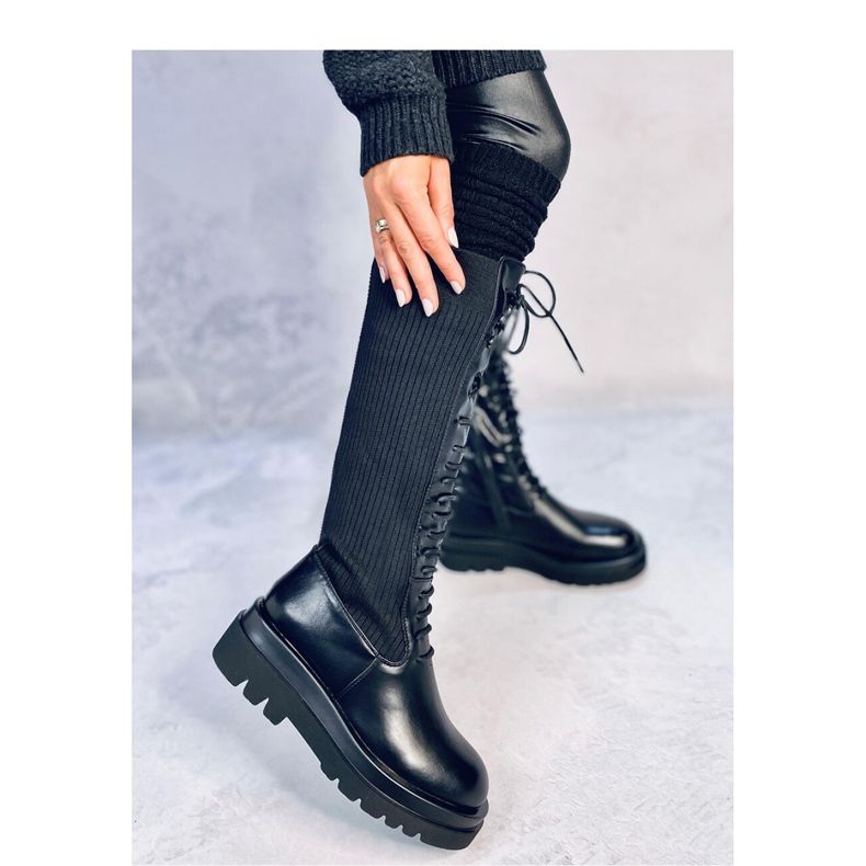 Botas com cano flexível Preto 2