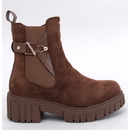 Botas Chelsea com plataforma verde castanho 1