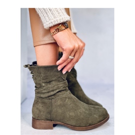 Botas rasas de camurça verde 1